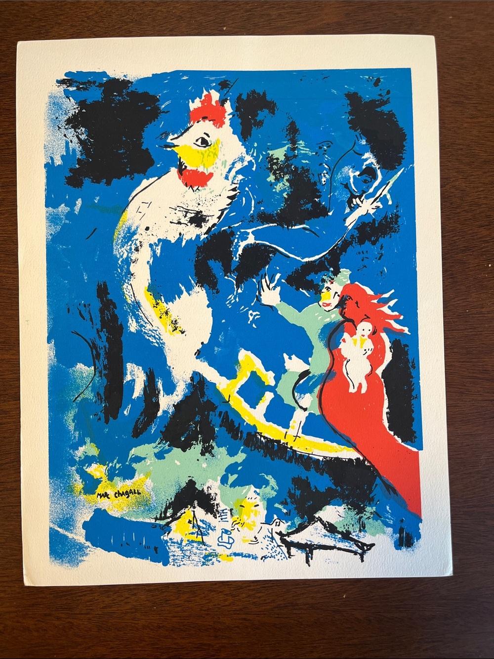 Marc Chagall Print on heavy paper Unframed great condition 10”x13”
Great cond